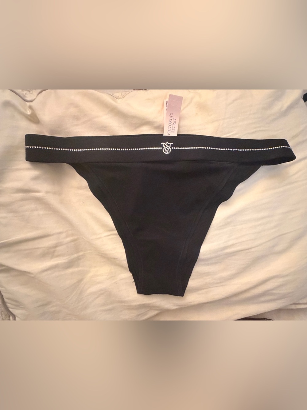 New VS French cut panties with crystal logo black M